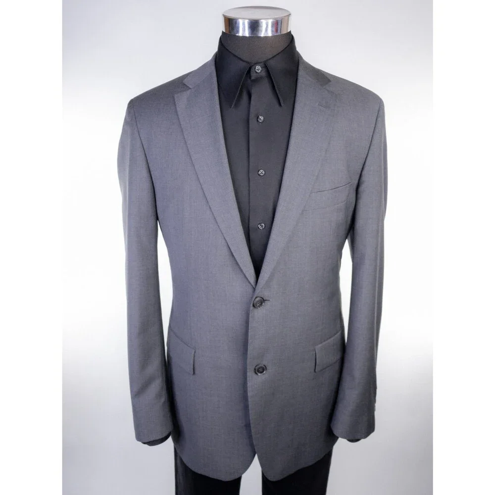 BOSS Hugo Boss Suit Jacket Sport Coat Blazer Sz 40R Super 100 Wool 2-Button
